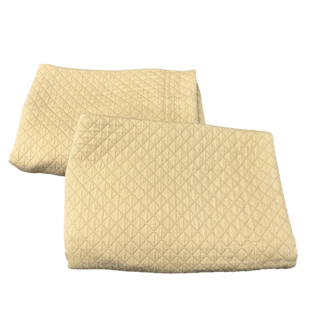 SDH Ygle Pillow Sham Set Quilted Cotton Beige Standard Luxury Made in Italy